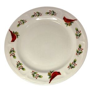 Gibson Winter Bird Holly Cardinal China 10” Dinner Plate